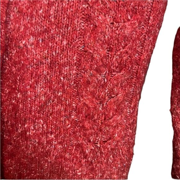 L.L. Bean red wool blend button cardigan - Picture 8 of 11